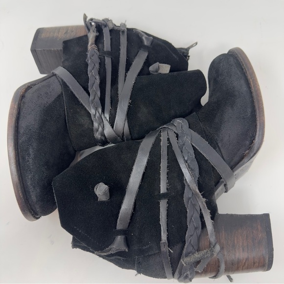 Black Ankle Boots with Braided Strap - Picture 6 of 9